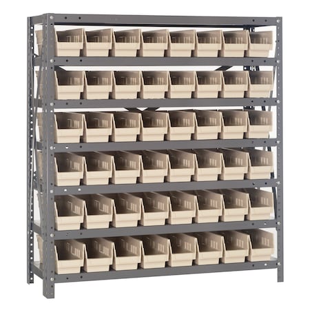 Quantum Storage Systems Steel Shelving with plastic bins 1239-101IV